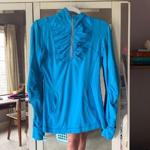 Lululemon 1/4 zip blue hoodie